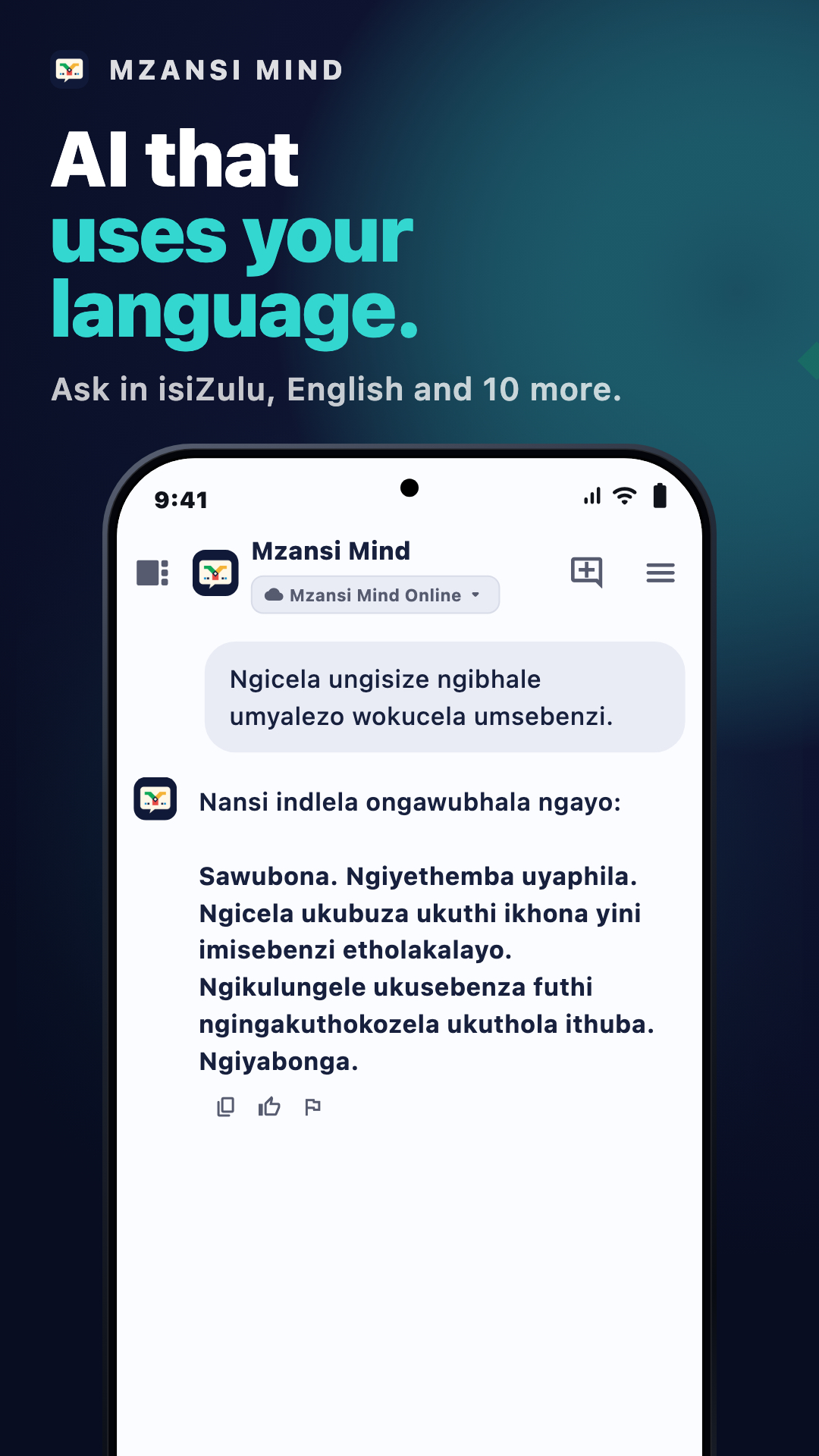 Talk naturally. Be understood. — Mzansi Mind